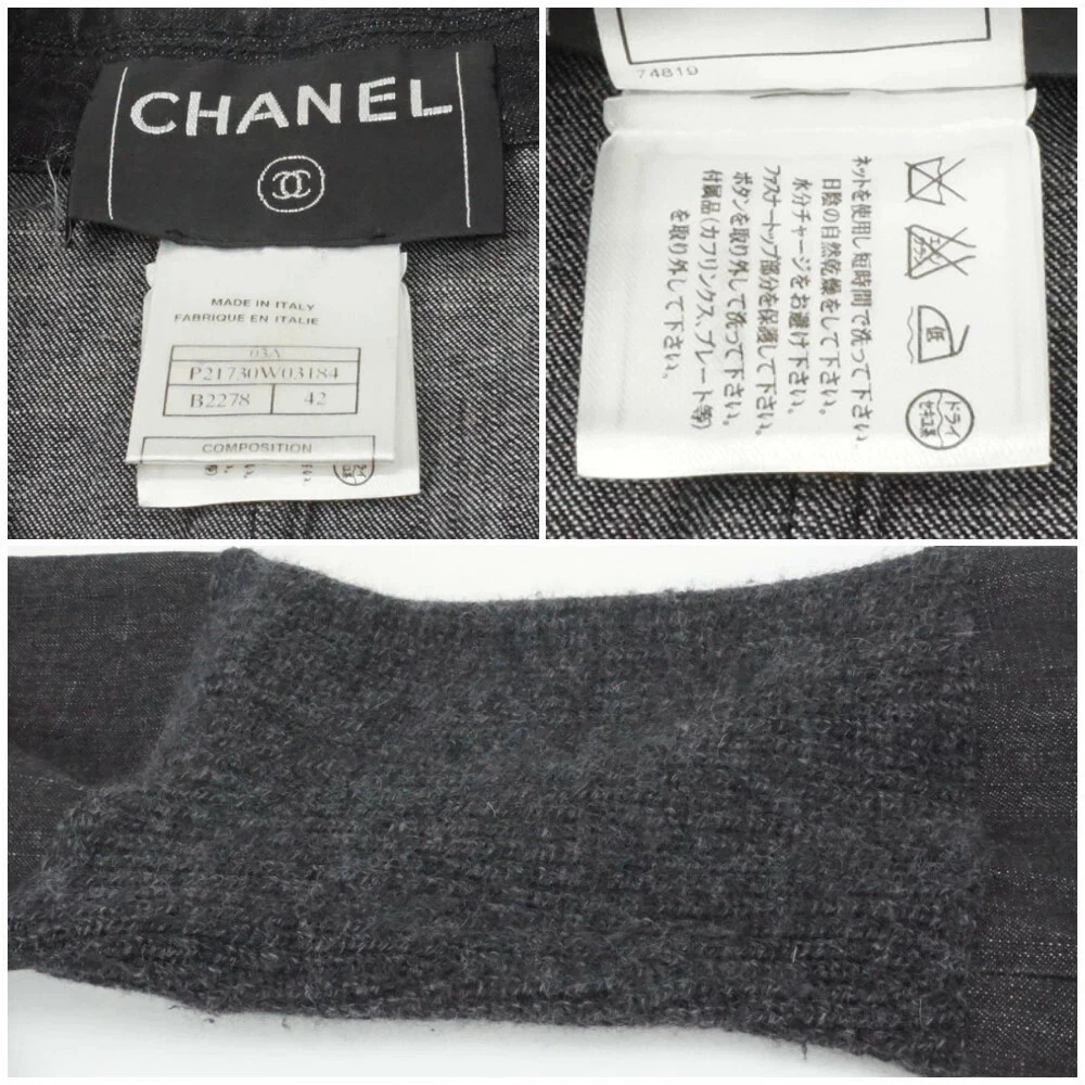 Giacca di jeans CHANEL 03A denim 42 nero donna