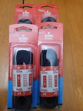 Kiwi SPORT Shoe Laces ROUND BLACK 4 pairs of 54" laces. Fits 6-7 eyelets. NEW