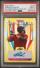 2022 Leaf Vivid #T-JL2 Jordan Lawler /50 Auto PSA 9/10 Technicolor Yellow