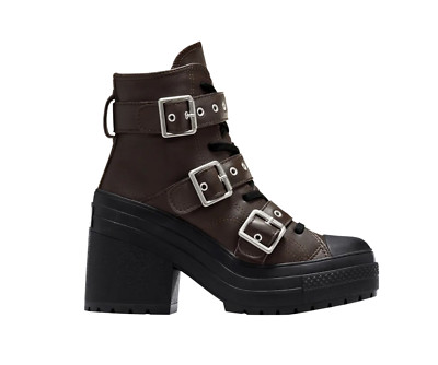 SIZE 10 WOMENS CONVERSE Chuck 70 De Luxe Heel Leather & Buckles Platform A12209C