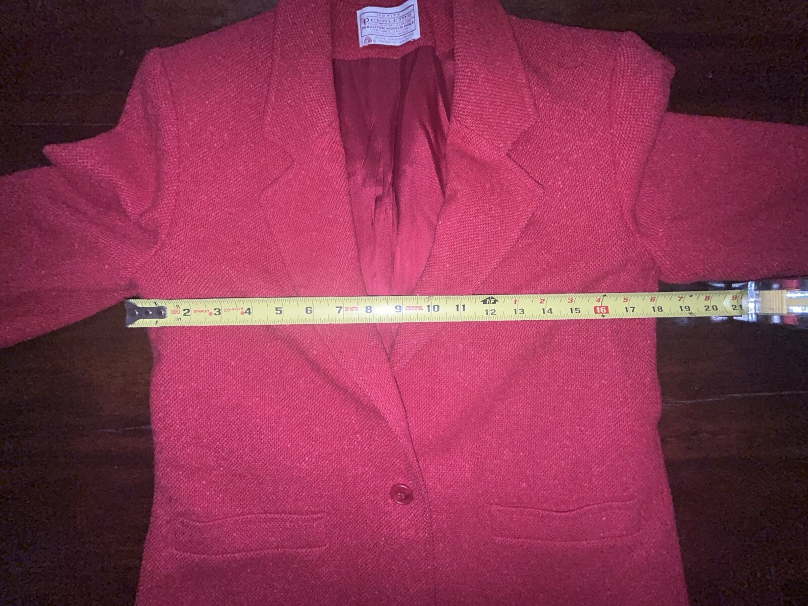 Pendleton Red 100%Virgin Wool ButtonUP Blazer Siz… - image 3