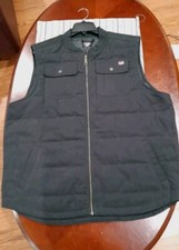 Wrangler Workwear Mens Quilted Lined Duck Work Vest Hand Warmer Pocket Black