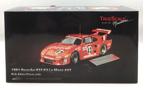 TrueScale 1981 Porsche 935 K3 Le Mans #43 Bob Akins Coca-Cola 1/18 Scale Model