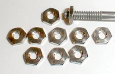 10 Nuts Thin Brass Non Magnetic for 1/8" Slot Car Axles 5:40 Thread NOS #2005