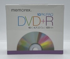 Memorex 16x 4.7 GB DVD R Pack Brand New Factory Sealed 10 Disc Pack