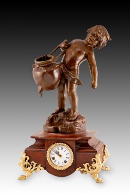 Table clock. Bronze. 1990s, modeled after August Moreau.