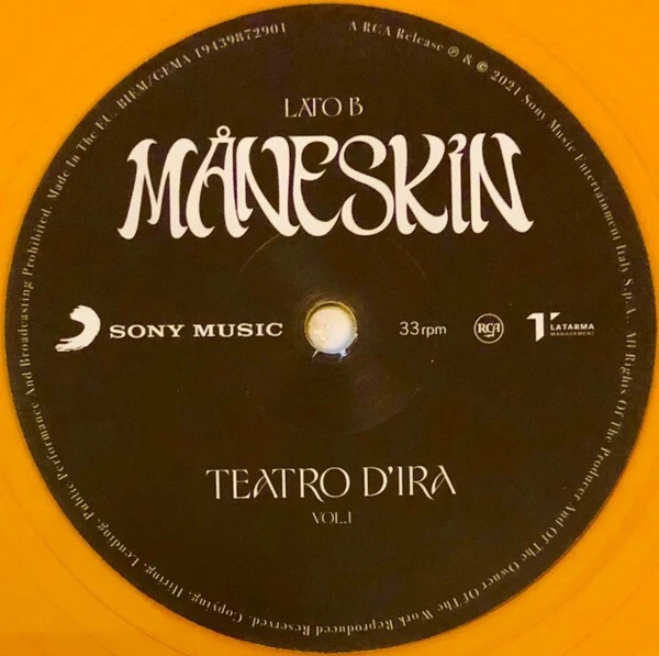 LP / VINYL LIGHT ORANGE TRANSPARENT Maneskin – Teatro D'Ira - Vol.I - Bild 4 von 4