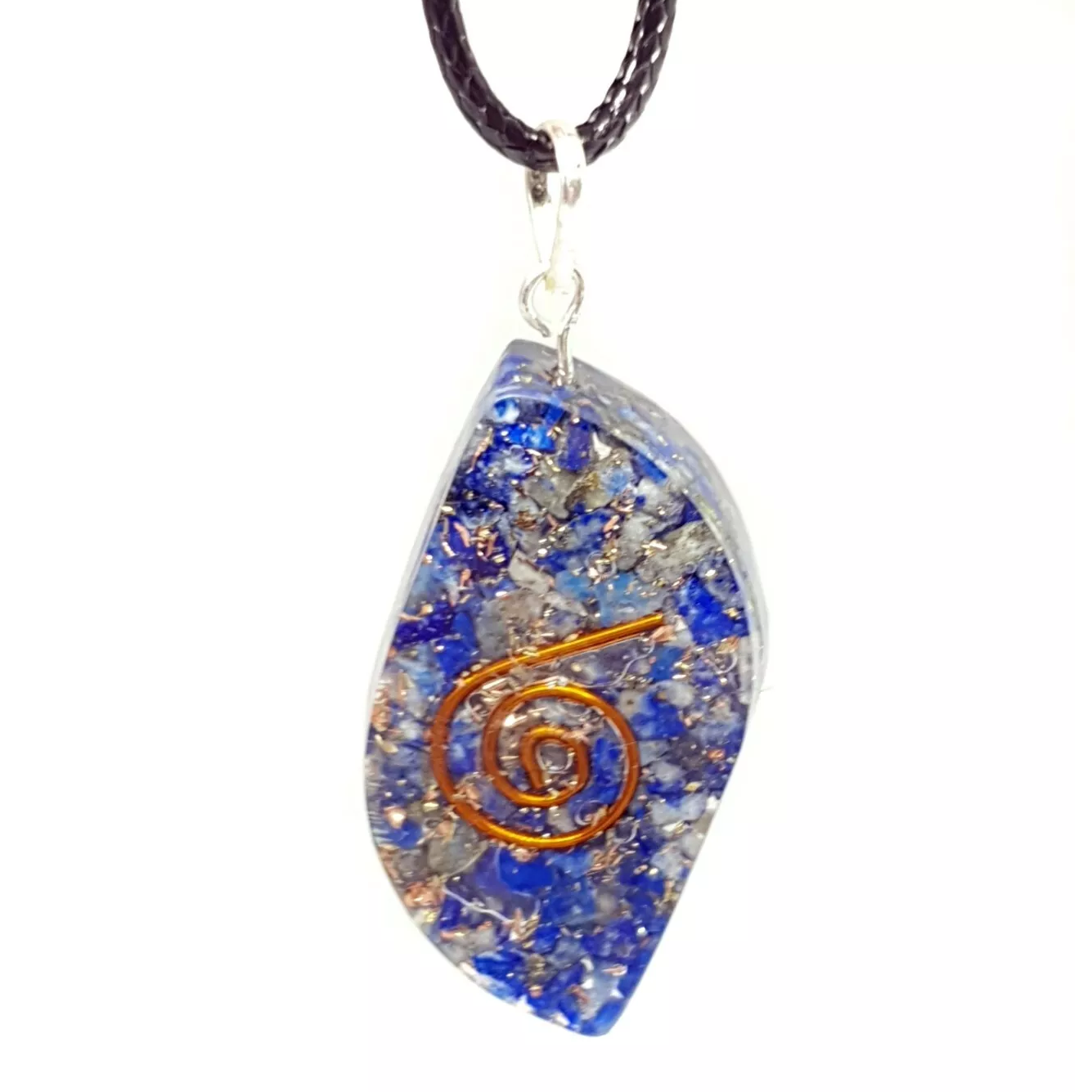 Lapis Lazuli Pendant Gemstone Necklace Orgone Powerful Generator Energy Cord