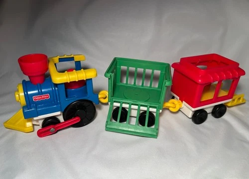 Vintage 1991 Fisher Price Little People Circus Train 3 pc Set Engine & Cars ONLY