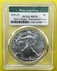 2020-P Silver Eagle Emergency Issue Struck at Philadelphia PCGS MS70