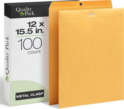 12 x 15-1/2 Clasp Envelopes, Clasp and Gummed Closures, for Oversized Papers, Dr
