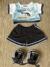 Build-A-Bear Boy Clothes Summer Outfit, Surf Shirt, Skechers Sneakers Shorts
