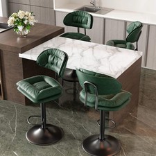 Set of 2 Bar Stools | Ergonomically Designed Upholstered Wooden Chairs with Back