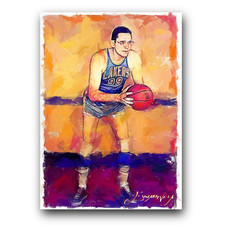 George Mikan #4 Art Card Limited 14/50 Edward Vela Signed (Minneapolis Lakers)