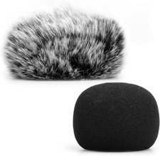 ChromLives Microphone Windscreen, Furry Windscreen Muff Wind Cover  Foam...