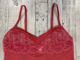 La Perla Studio Red Chemise Medium Mesh Lace Slip Babydoll Gown-Designed N Italy