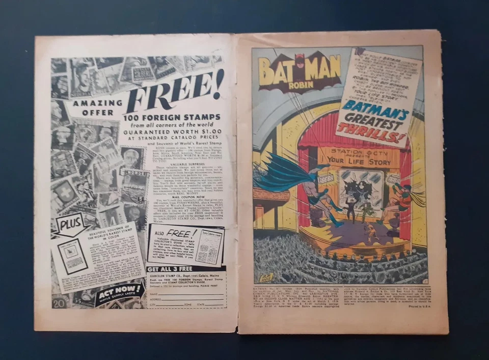 Original Batman no 87 Golden age 1954 DC comics - Image 2 of 4