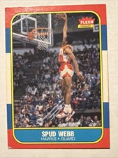 1986-87 Fleer Basketball Rookie Card Spud Webb #120 (RC) Atlanta Hawks VG. rookie card picture