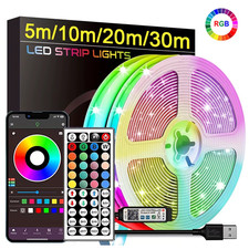 LED Strip Lights USB 1-30m 5050 RGB Colour Changing Tape for kitchen Cabinet, TV