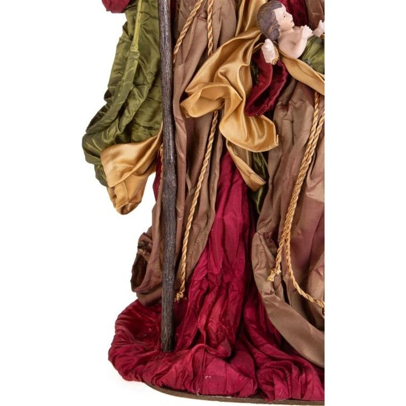 Natività Sacra Famiglia BRANDANI Burgundy Presepe Resina 47 cm Statua Natale, fotografia 4 di 9