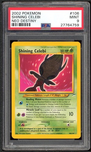 Shining Celebi (Unlimited) graded PSA 9 for sale on eBay