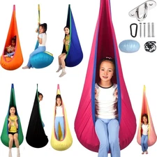 Sensory Swing for Kids indoor and outdoor Pod hammock Chair Seat Cranberry 