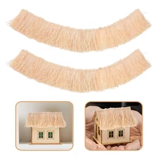 3pcs Miniature Thatch Roof - Artificial Thatch - DIY Fake Grass Roll - Tiki