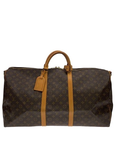LOUIS VUITTON Boston Bag Key Pole Band 60 PVC BRW Total Pattern M41412 Used - Picture 1 of 9