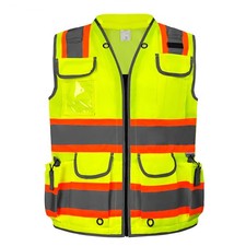 Reflective Safety Vest High Visibility Heavy Duty Construction Vest with Padd...