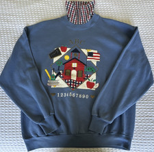 Vintage Gopher Sport Women's XL Blue Sweatshirt Plaid Collar School Theme