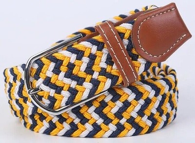 Mens Womens Belt Unisex Elastic Stretch Braided Fabric Enduring Woven Diff Sizes