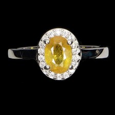 925 Sterling Silver Ring Oval Yellow Sapphire 7x5mm Gemstone Jewelry Size 7