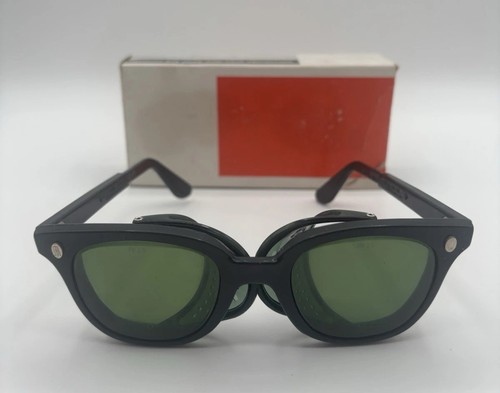 VTG Fibre Metal FM 2.5 Safety Glasses #3955 Green Lens Box (pics) Steampunk USA