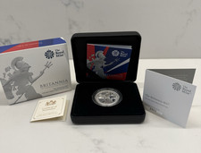 2017 SILVER 999 Ag PROOF 1oz BRITANNIA BOXED COA 0003 OUTER 7500 Edition Limit