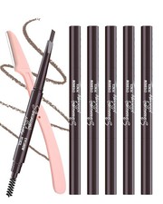 6 Pack Medium Brown Eyebrow Pencil, Waterproof Eye Brow Pencils for Women