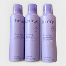 3 PACK flamingo Foaming Shaving Gel Iris Cedarwood New 6.7oz Each