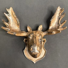 Vintage Iron / Metal Moose Head Wall Hanging Art