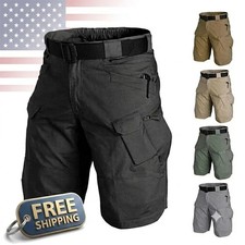 Mens Summer Tactical Short Cargo Outdoor Waterproof Hiking Fishing Track Short