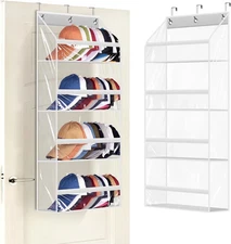 Clear over the Door Hat Racks Baseball Caps Hold 48 Caps Storage Organizer 36.2"