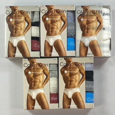 Men's Calvin Klein 3 Pack Classic Fit Hip Brief Underwear New