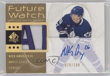 2022 SP Authentic 2012-13 Retro Future Watch Nicholas Abruzzese Patch Auto c6c