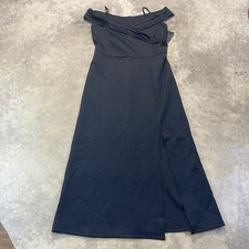 Enfocus Dress Womens 14W Black Criss Cross Off Shoulder Maxi Side Slit Evening