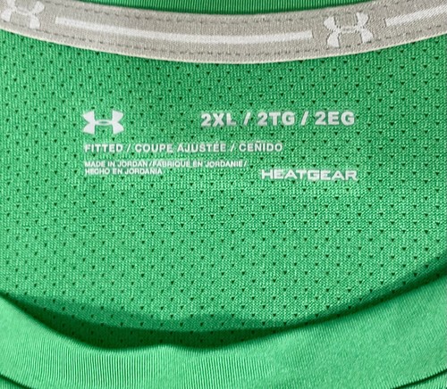 Under Armour Notre Dame T Shirt Men’s XXL 2XL Kelly Green On Field Athletic NWT - Picture 5 of 24