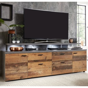 Tv Board Lowboard Tv Schrank Mood Wohnzimmer Tv Bank Old Wood Matera Grau 180 Cm Ebay