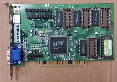 Diamond Stealth 3D 2000 2MB Exp to 4MB PCI VGA Video Accelerator, 23030220-205