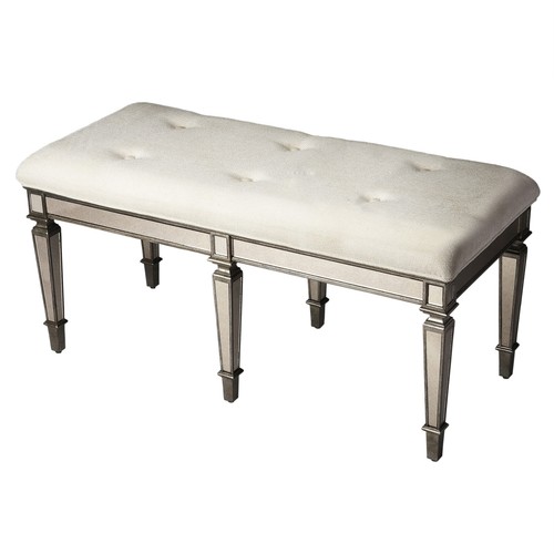 Butler Specialty Company, Celeste Mirrored 42.25"W Bench, Silver