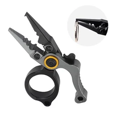 Locking Fishing Pliers Aluminum Fishing Split Ring Hook RemoverLine Cutte