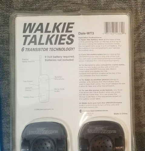 VINTAGE DALE EARNHARDT MATCHING CAR WALKIE TALKIES 1998 NASCAR 95A - Picture 6 of 6