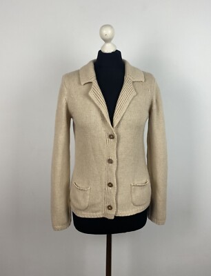 Women's Ivory Cardigan 70% Merino wool 30% Cashmere