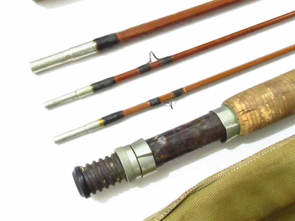 1930-е США ЛЮБИМАЯ БАМБУКОВАЯ НАХЛЫСТОВАЯ УДОЧКА ХЕДДОНА ПИТА 8 ФУТОВ 1/2 ФУТА ДЛЯ ВОССТАНОВЛЕНИЯ - Изображение 4 из 4